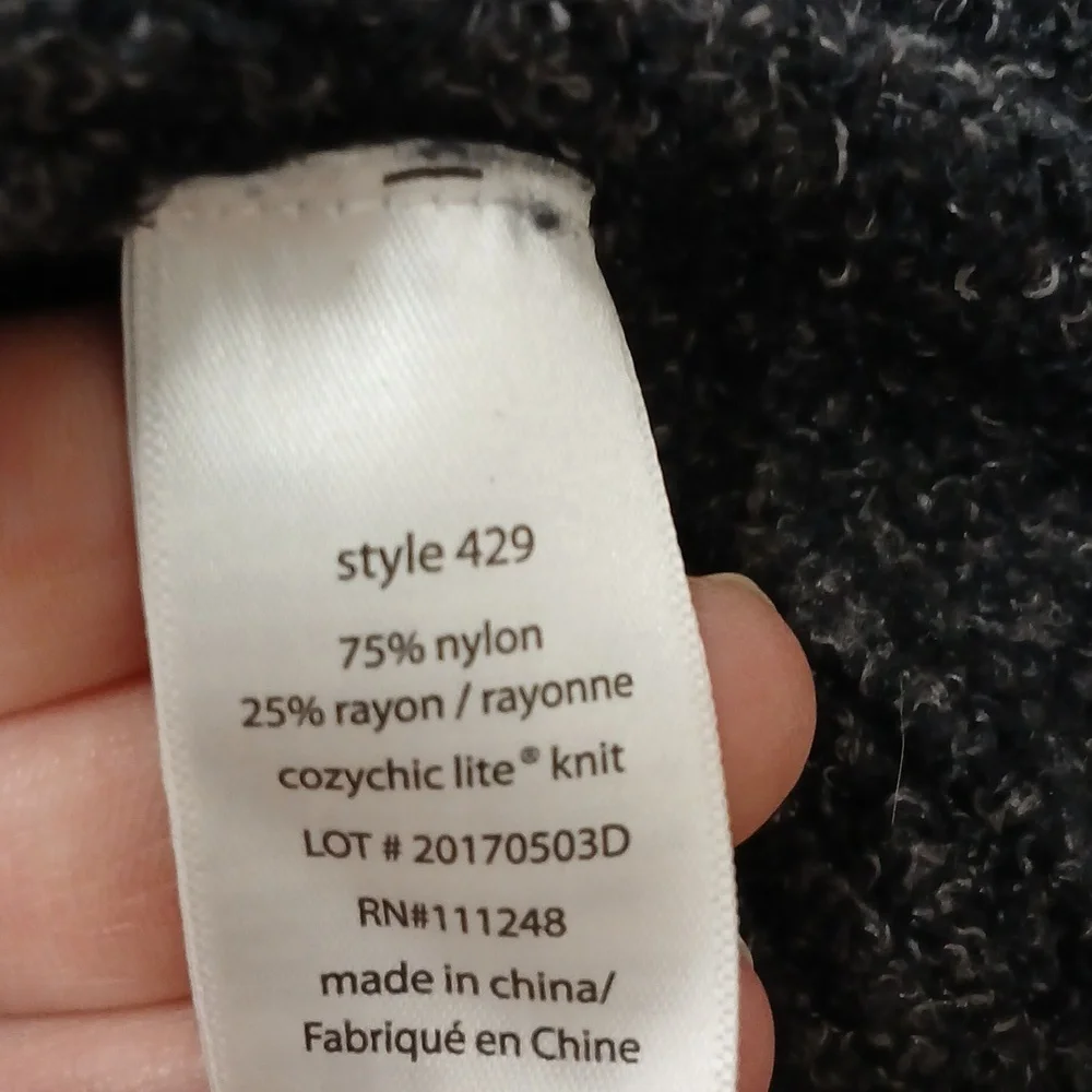 Barefoot Dream Cozy Chic Lite Grey Soft Bathrobe Unisex Size 2